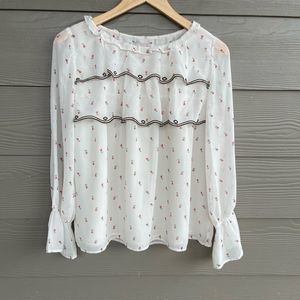 Ann Taylor loft tulip bell sleeve blouse